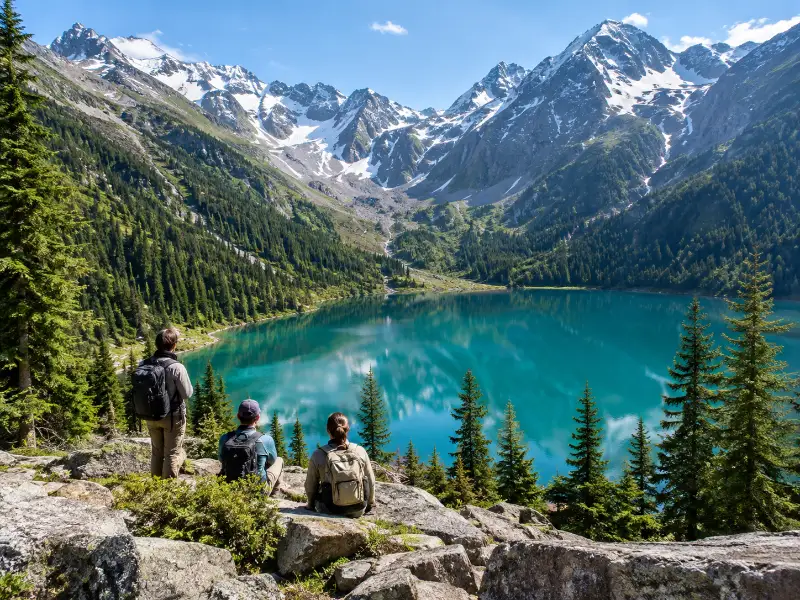 Großer Almaty-See mit Auto & Almarasan-Quellen